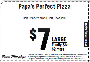 Papa murphy's deals pizza coupons