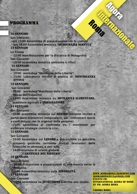 Programma ufficiale dell'Agora Roma! | International Agora of Rome | Scoop.it