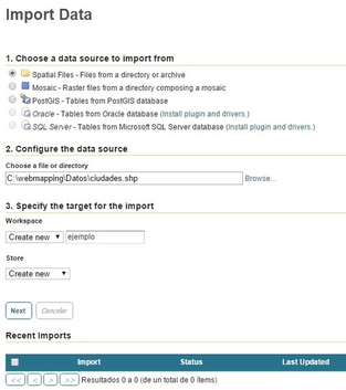 GeoServer para novatos: crear un WMS a partir de un shapefile