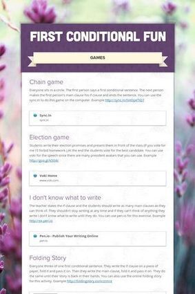 First Conditional Fun | Fun Lessons for Teaching English | Scoop.it