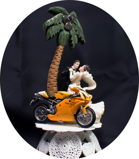 Yellow Ducati Diecast Wedding Cake Topper Lacey's