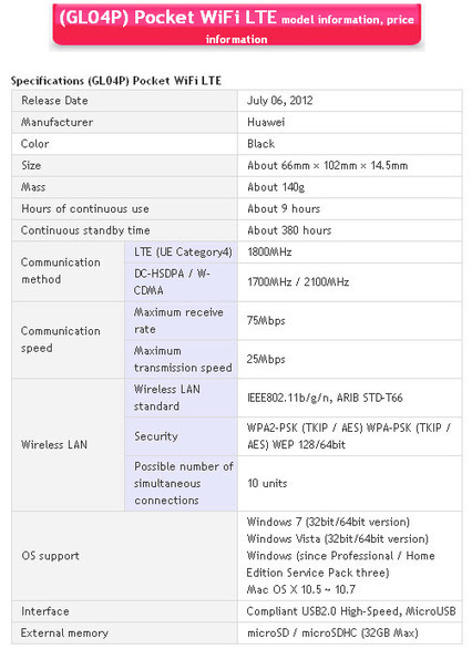 Pocket WiFi LTE GL04P | EMobile Pocket WiFi | Emobile LTE Pocket