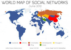 Carte du monde des r&eacute;seaux sociaux &ndash; juin 2012 | R&eacute;seaux sociaux et FLE | Scoop.it