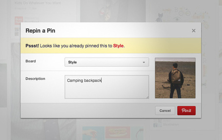 Seeing Double? Pinterest Adds Duplicate Pin Notification | Online Marketing Resources | Scoop.it