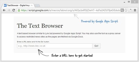 A Text-only Browser Powered by Google Scripts by Amit Agarwal (@labnol) | Google Apps Script | Scoop.it