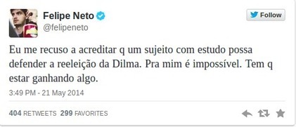 O dia em que Felipe Neto descobriu quem são os eleitores da Dilma