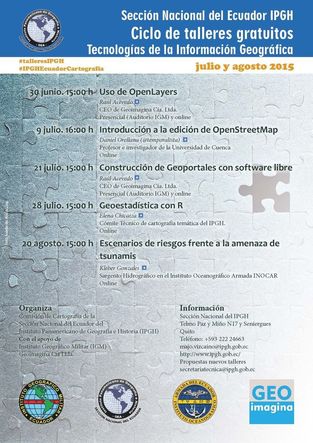 Ciclo de seminarios gratuitos del IPGH Ecuador sobre Geotecnologías