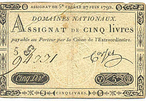 Assignat de 5 Livres - 27 juin 1792 | Rhit Genealogie | Scoop.it