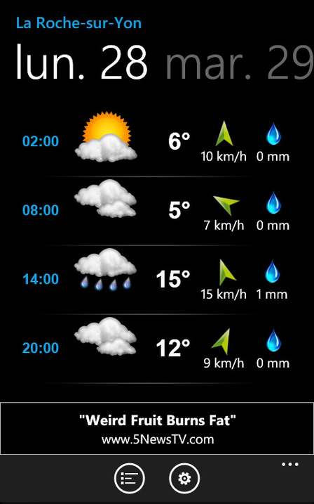 windows phone 7 tiles. météo pour Windows Phone 7