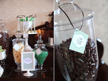 Green and Chocolate Wedding Candy Table Mrs A in The Cove