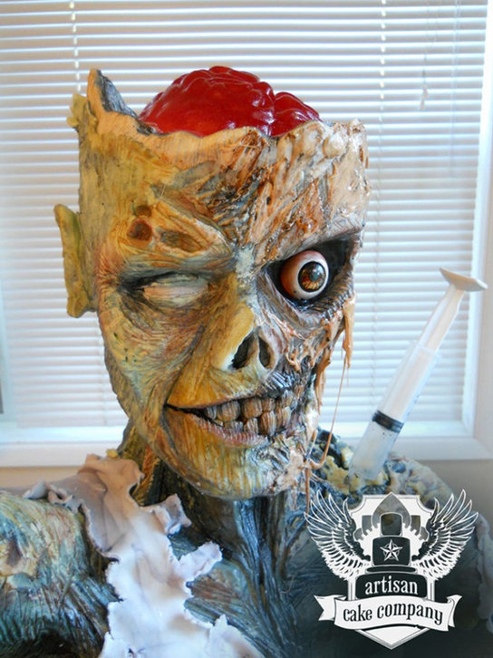Little Too Realistic Zombie Cake (Technically Rice Krispy ...