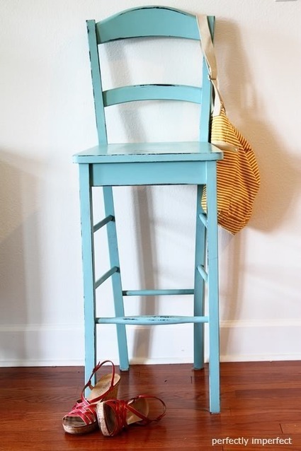 PAINTED FURNITURE | Turquoise Bar Stool Makeover | CHALK PAINT 