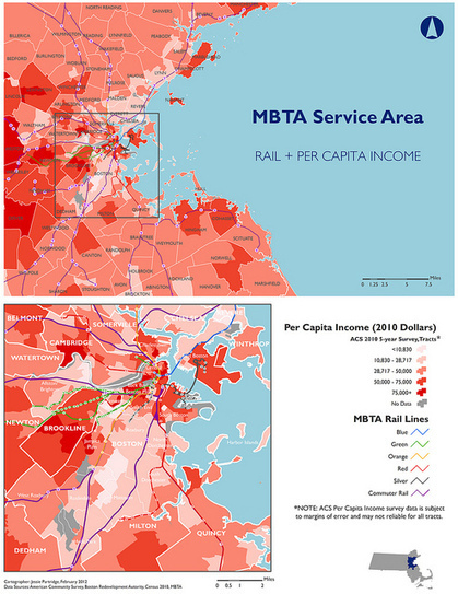 Who Rides the T? Justice in Transit According to the Demographics of the MBTA [Maps] | The Boston Green Scoop | Scoop.it