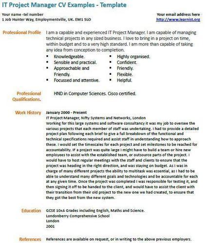 Cv Template Retail Manager Uk