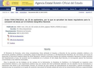 Publicada en el BOE la convocatoria de becas del Instituto Geográfico Nacional de España