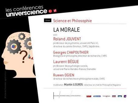 Science et philosophie : La Morale - Begue, Chapouthier - Universcience - 2012 | ] Substrat [ | Scoop.it