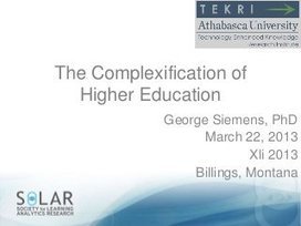 Complexification of Higher Education