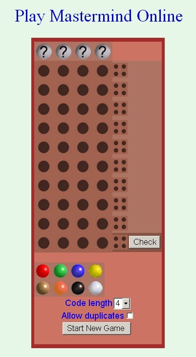 Play Mastermind Game Online | Oppitori | Scoop.it