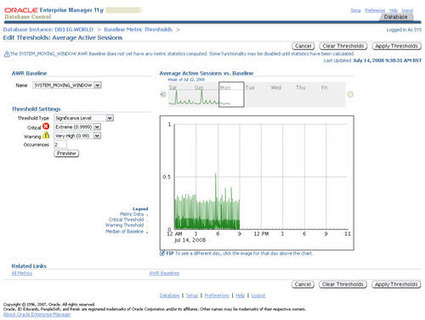 ORACLE-BASE - AWR Baseline Enhancements in Oracle Database 11g Release 1