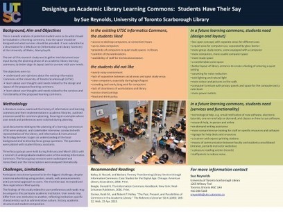 Designing an Academic Library Learning Commons: Students Have Their Say &laquo; Dysart & Jones | School Library Design Planning | Scoop.it