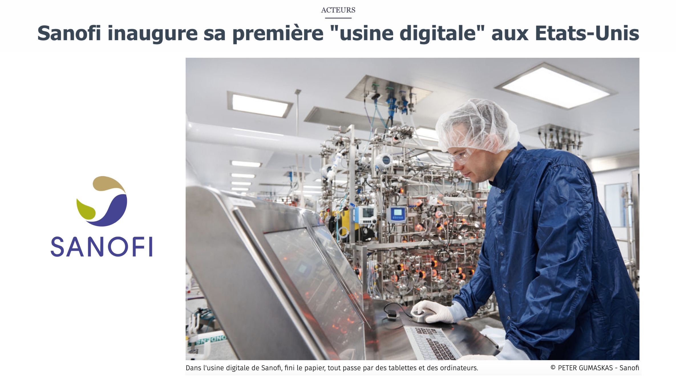 Sanofi Inaugure Sa Premi Re Usine