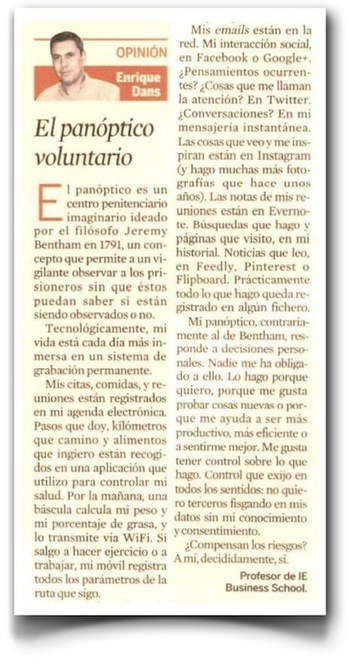 El pan&oacute;ptico voluntario, mi columna en Expansi&oacute;n | Ciberpan&oacute;ptico | Scoop.it