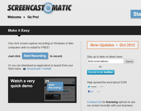 Screen-O-Matic: One-click Screen Capture Recording Tool | Education Technology - theory & practice | Scoop.it