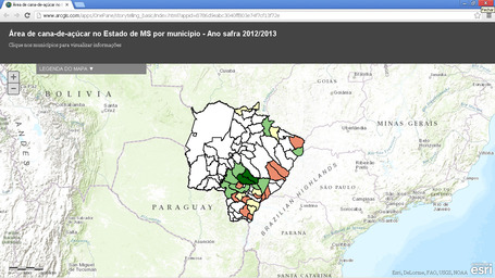 &Aacute;rea de cana-de-a&ccedil;&uacute;car no Estado de MS por munic&iacute;pio - Ano safra 2012/13 | Imagem Agricultura e Floresta | Scoop.it