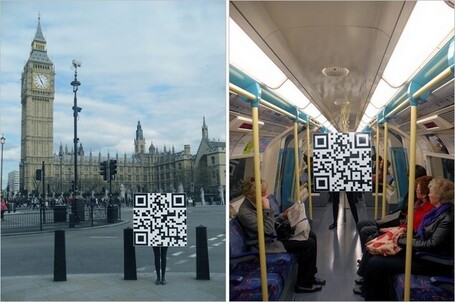 Un QRcode sur pattes d&eacute;ambule dans Londres pour annoncer le prochain QR World Expo | QRiousCODE | Scoop.it