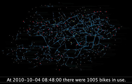 Flow Animation of Barclays Cycle Hire Bikes | Suprageography | Urban mobility... | Scoop.it