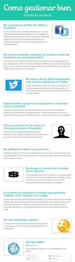 C&oacute;mo gestionar bien tus Redes Sociales #infografia #infographic #socialmedia | El rinc&oacute;n de mferna | Scoop.it