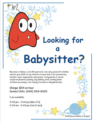 Free Babysitting flyers: templates and ideas