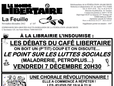 la feuille novembre d&eacute;cembre 2012 - | L'insoumise f&eacute;d&eacute;ration #anarchiste #Rouen | Rouen | Scoop.it