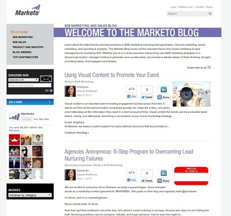 Anatomy of a Blog Redesign &ndash; 10 Best Practices from Marketo | Curation, Copywriting and  ... surroundings | Scoop.it