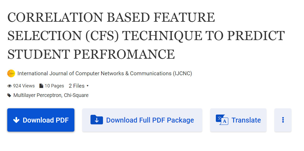 Correlation Based Feature Selection Cfs Techn