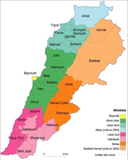 Liban Carte Provinces