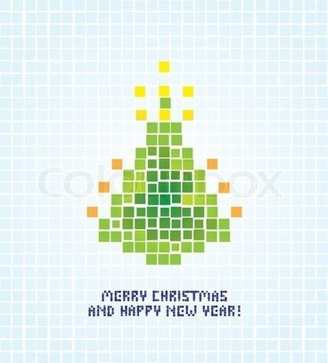 Vector of 'isolated abstract pixel christmas tree illustration' | Christmas | Scoop.it