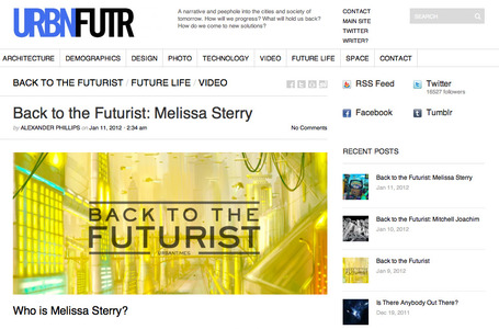 Back to the Futurist: Melissa Sterry, URBNFUTR, January 2012 | The Bionic City | Scoop.it
