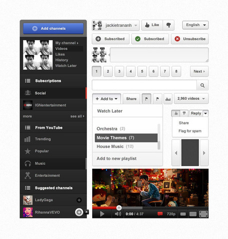 L'interface Youtube au format PSD | WebGeek et eMarketing | Scoop.it
