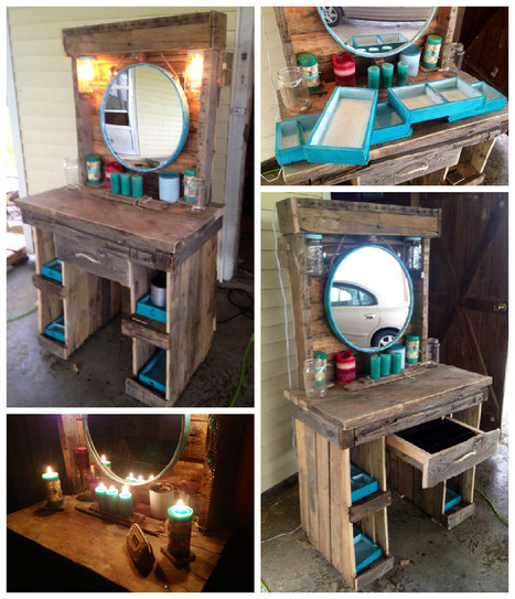 Makeup Vanity Made From Reclaimed Wooden Pallets | 1001 Pallets ideas 