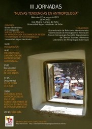 III Jornadas &ldquo;Nuevas tendencias en Antropolog&iacute;a&rdquo; | Noticias UMH | Scoop.it
