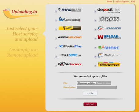 Uploading.to &ndash; H&eacute;berger des fichiers sur 14 h&eacute;bergeurs d&rsquo;un coup | SlyDnet | Logicamp | Scoop.it