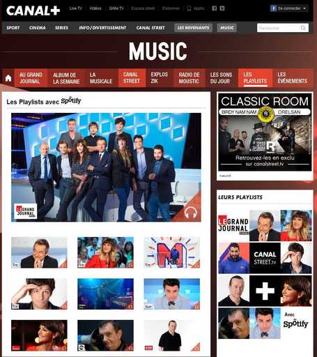 Canal+.fr lance le site Music en partenariat avec Spotify - Offremedia | Radio 2.0 (Fr & En) | Scoop.it
