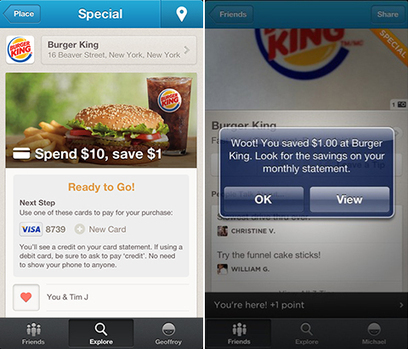 C'est pas mon id&eacute;e !: FourSquare mise sur les offres li&eacute;es aux cartes | Banque et innovation | Scoop.it