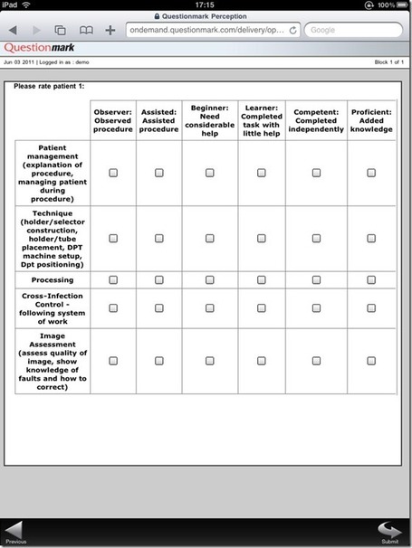 A new possibility: delivering dental and medical observational assessments (OSCEs) on an iPad | Getting Results -- The Questionmark Blog | e-Assessment in Further and Higher Education | Scoop.it