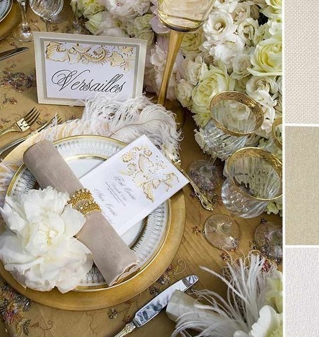 Royal Wedding inspiration tabletop Opulent Gold and White San Diego 