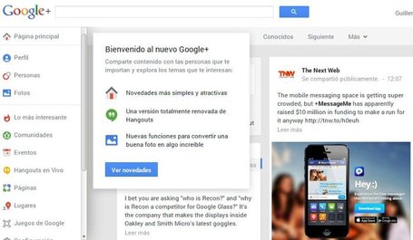 Google+ y lo m&aacute;s destacado de su redise&ntilde;o | google + y google apps | Scoop.it