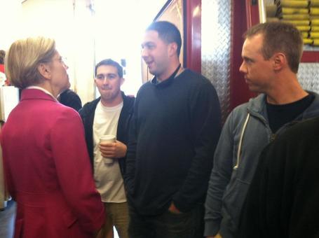 photo: Worcester fire fighters greet Elizabeth Warren | Massachusetts Senate Race 2012 | Scoop.it