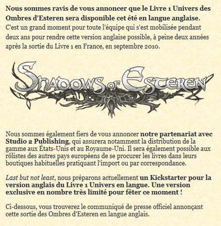 Agate RPG, &eacute;diteur de jeux: Press Release: The Translation of Shadows of Esteren is Coming out this Summer | Jeux de R&ocirc;le | Scoop.it