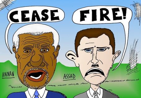 Syria Cease Fire editorial cartoon and Top 10 Annan ... - EgyptDay1 | Might be News? | Scoop.it